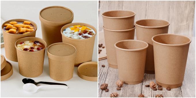 Schalen-Vorrat-Suppenschüssel Papier-250gsm FDAs abbaubare natürliche Brown Kraftpapier