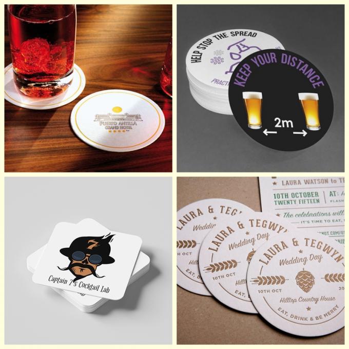 Natürliches weißes hohes Bier Mat Board des Absorbierfähigkeits-Holzschliff-Brett-600um