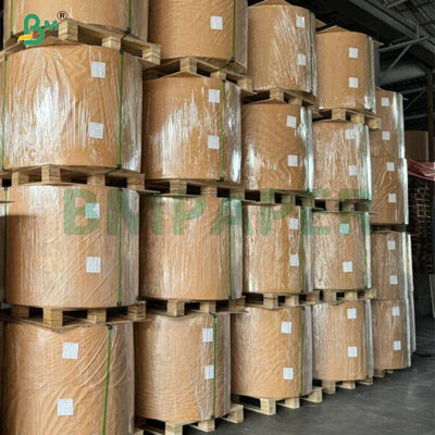 40gsm einseitig glänzendes, reinweißes maschinenglattes Kraftpapier in Rolle