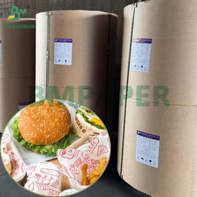 Lebensmittelechte weiße Hamburger-Verpackungspapier-Anti-Fett-Jumbo-Rollen-Kit 4 Kit 5