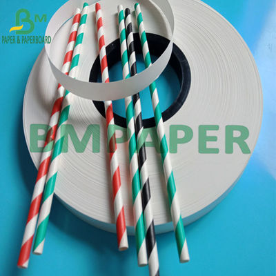 Wegwerfweißer Nahrungsmitteldruckgrad tapezieren 13mm Straw Paper Roll For Drinking