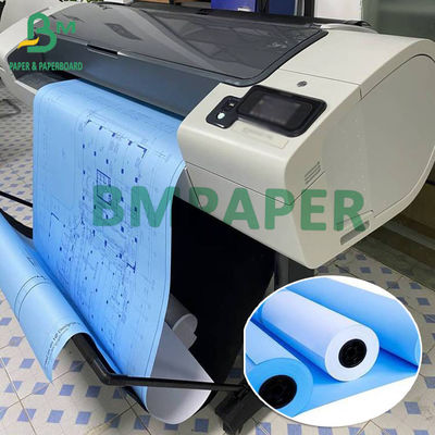 A0 A1 80gms Blau gedrucktes Papier Weiß Rückseite 50 Meter Rollen 2 Zoll Kerne, 5 Stück pro Karton