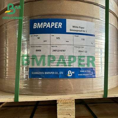 Weißes fettdichtes Papier Kit3 Hochwertiges Lebensmittelverpackungspapier Roll 325 mm 650 mm Breite