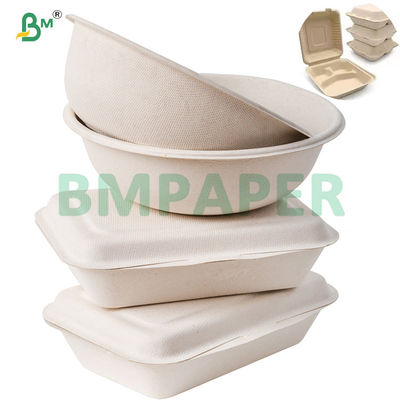 130 g 300 g Naturzuckerrohr-Bagasse-Zellstoffpapier für Lebensmittel Teller Rollen biologisch abbaubare Pappe