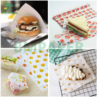 BPA-freies biologisch abbaubares 30GSM 40GSM Wachspapier für Burgerverpackungen